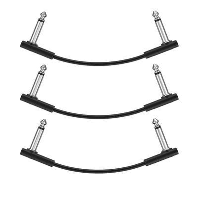 Donner 15cm Flat Patch Cable for Guitar Effector Black (3pcs)