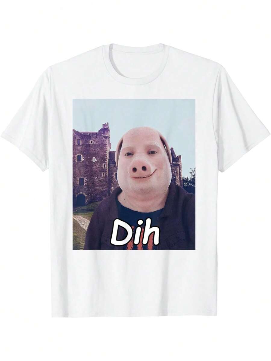 Funny Brainrot Gen Z Humor Cat Meme Dihh Cat Meme Gen Alpha Unisex T-Shirt XXL