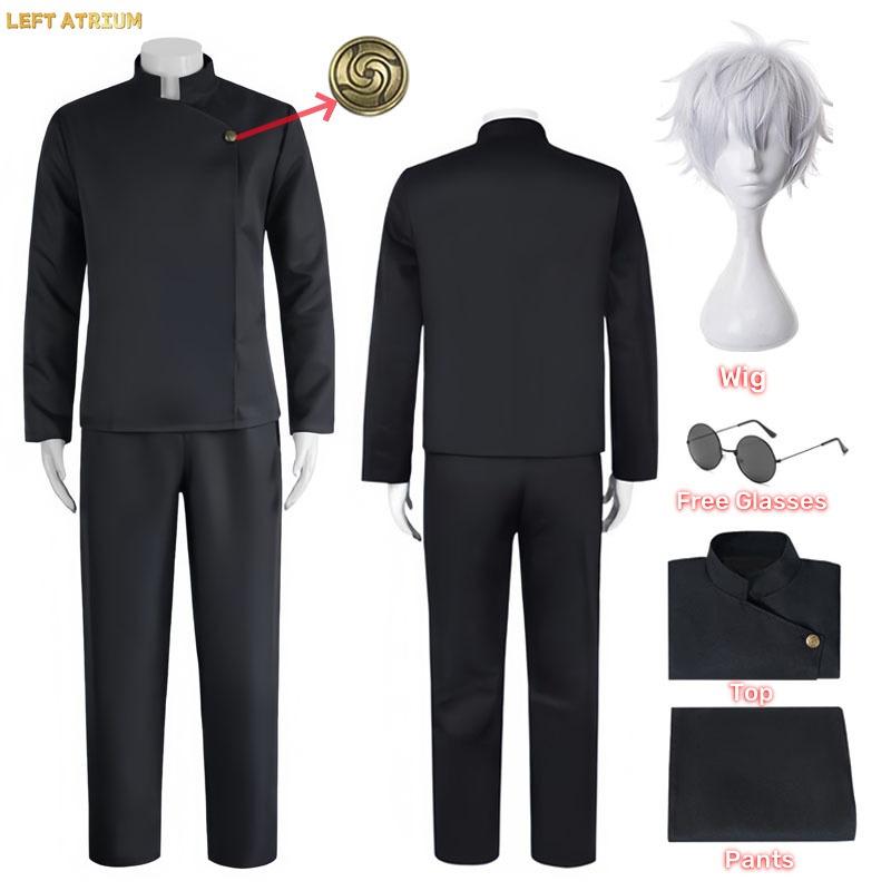 Jujutsu JJK Lycée Gojo Satoru Costume Cosplay Pour Hommes Femmes Chemise Pantalon Perruque Halloween Uniforme Ensembles Complets