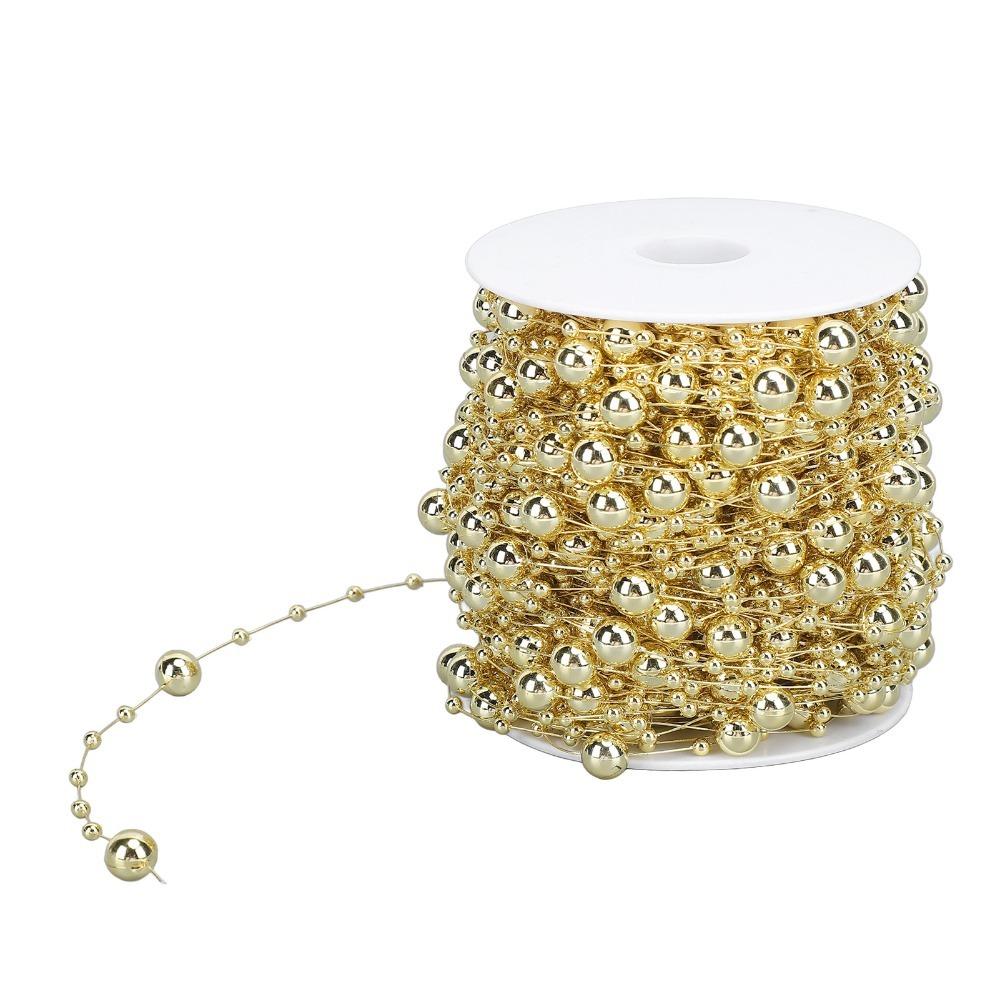 Party & Holiday DIY Decorations Gold Pearl Beads Chain Silver Faux Pearl Pearl Strand Trim 8+3mm Beaded Garland Party Decoration