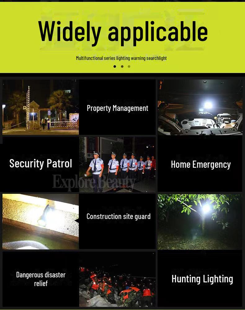 Rechargeable Multi-Function Strong Light Portable Flashlight for Outdoor & Home Use