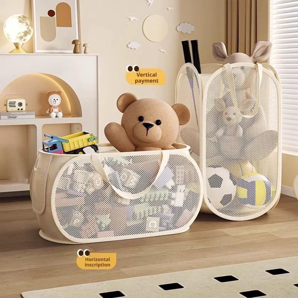 Large Capacity Storage Basket For Dolls Toys Organizer Portable Laundry Basket Multifunctional Breathable Storage Mesh Bag