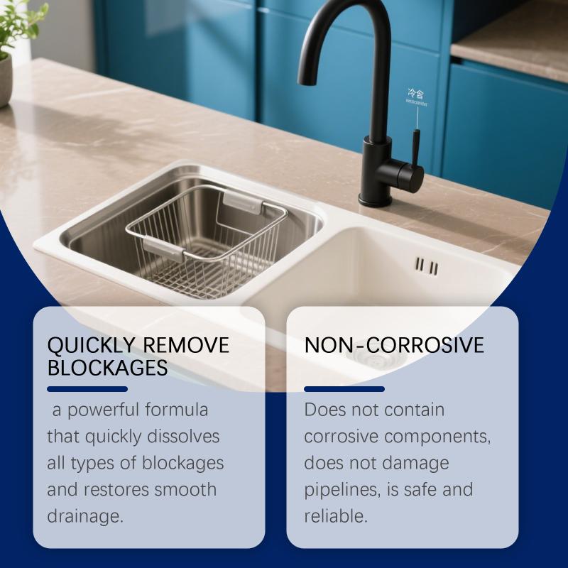 Clogless Sink Drain Dredging Powder for Kitchen Bathroom 8Pcs Powerful Grease Dissolver Remove Residue Fast Unblock Pipes Home Use