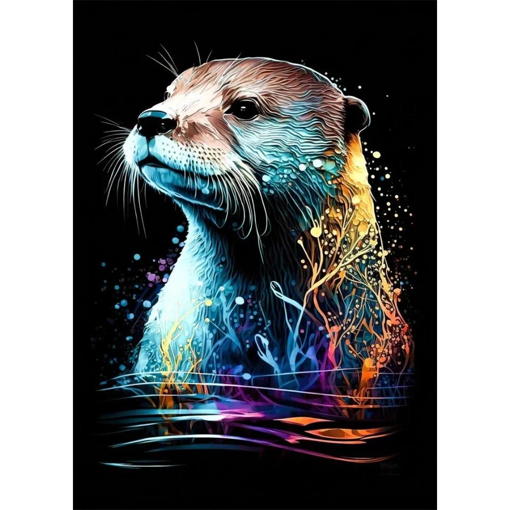 Pop Art Colorful Neon Animals DJ Music Poster Aesthetic Capybara Cat Dog Panda Rabbit Canvas Print Wall Art Mural Room Decor