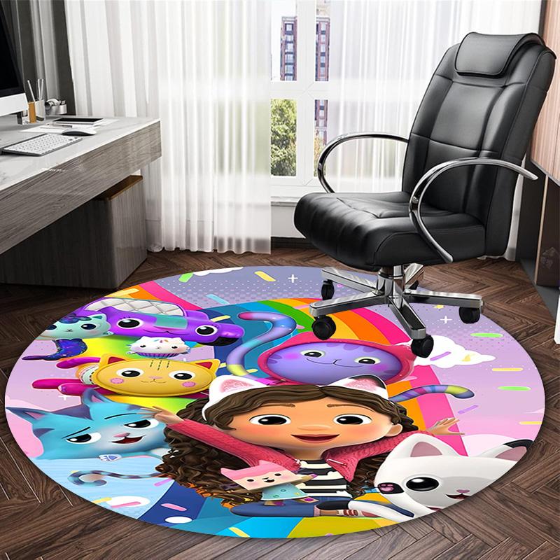1pc Gaby's Bubble House1 Print Round Carpet Chair Round Carpet Suitable for Bedroom Living Room Home Decorative Carpet
