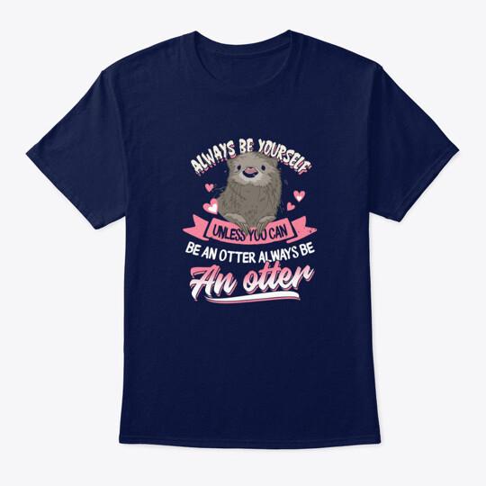 Women Animal Lover Otter T Black T-Shirt XXL