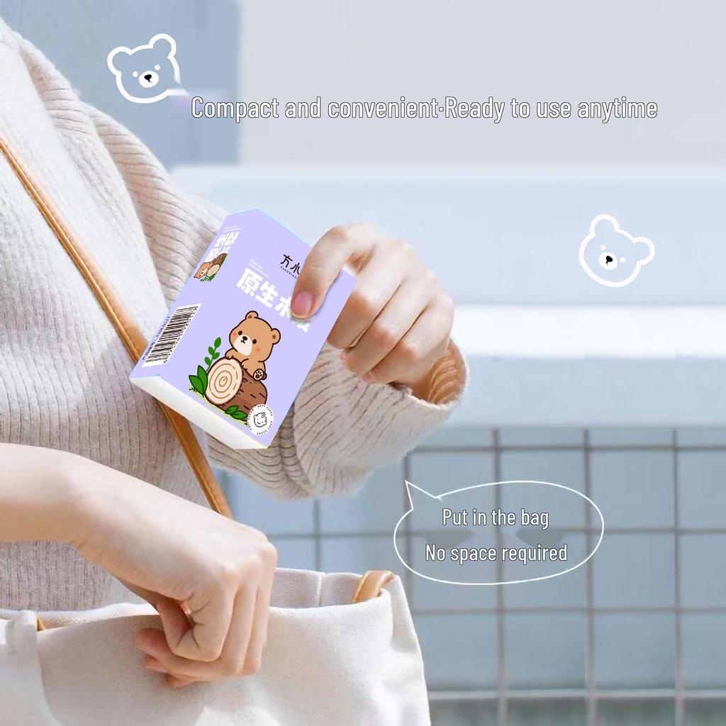 Fang Xiaomian Mini Travel Tissues - Portable Virgin Wood Pulp Handkerchiefs & Napkins for Outdoor Use
