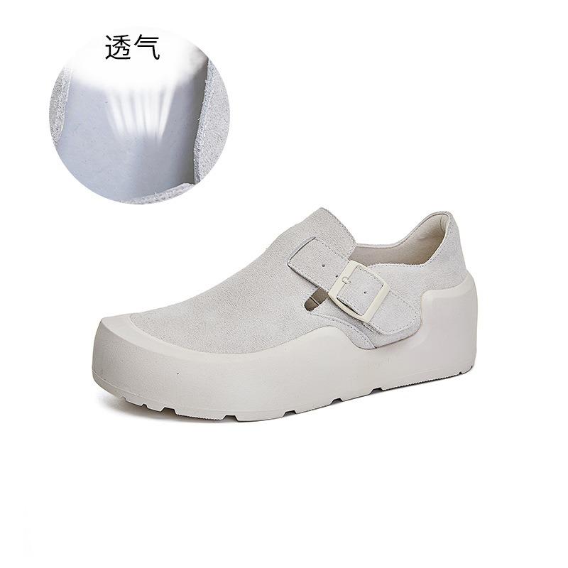 Leather casual single shoes women's spring new retro big head women's shoes fashion versatile little white shoes women's platform shoes