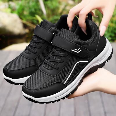 Chaussures pour femmes chaussures de marche polyvalentes chaussures de couple pour femmes d'âge moyen chaussures Velcro décontractées chaussures à semelle souple confortables pour femmes