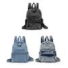 Denim Cowboy Backpack Large Capacity Air Cushion Belt External Frame Soft Handle Comfort Unisex College Travel Backpack