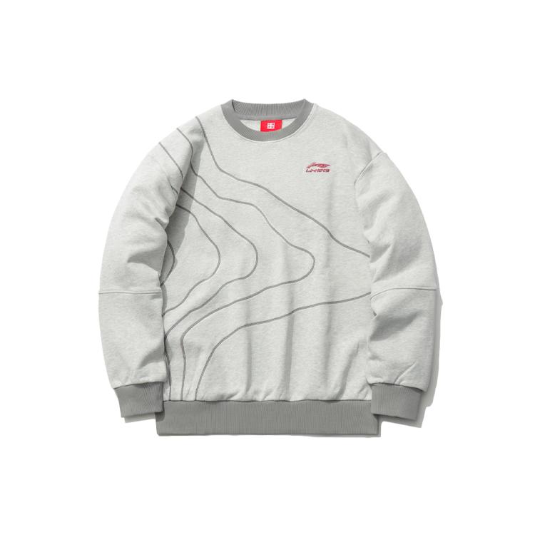 Свитшоты Li Ning Мужские Серые С круглым вырезом Умеренный Обычный AWDR165-4 XXL