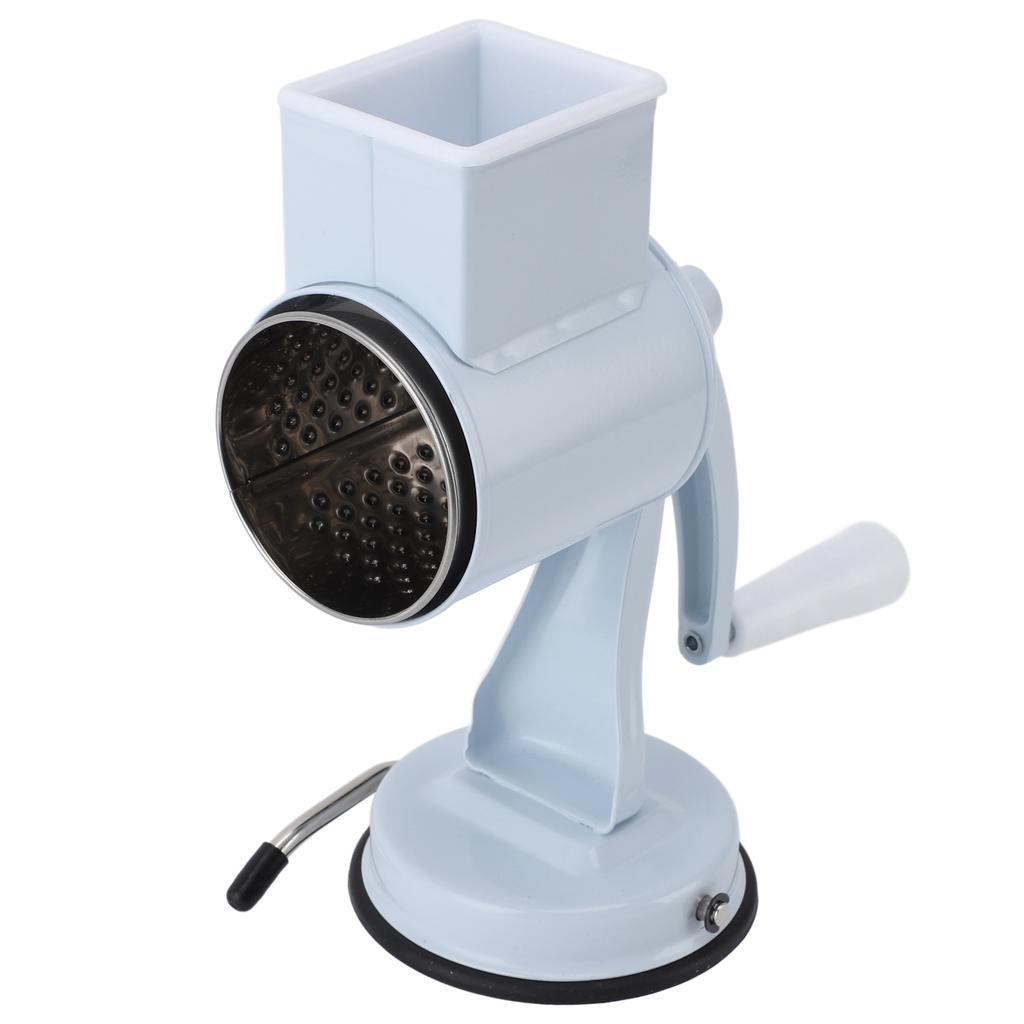 Manual Cheese Grater Shredder Stainless Steel Kitchen Hand Crank Grinder with 5 Interchangeable Blades and Handle for