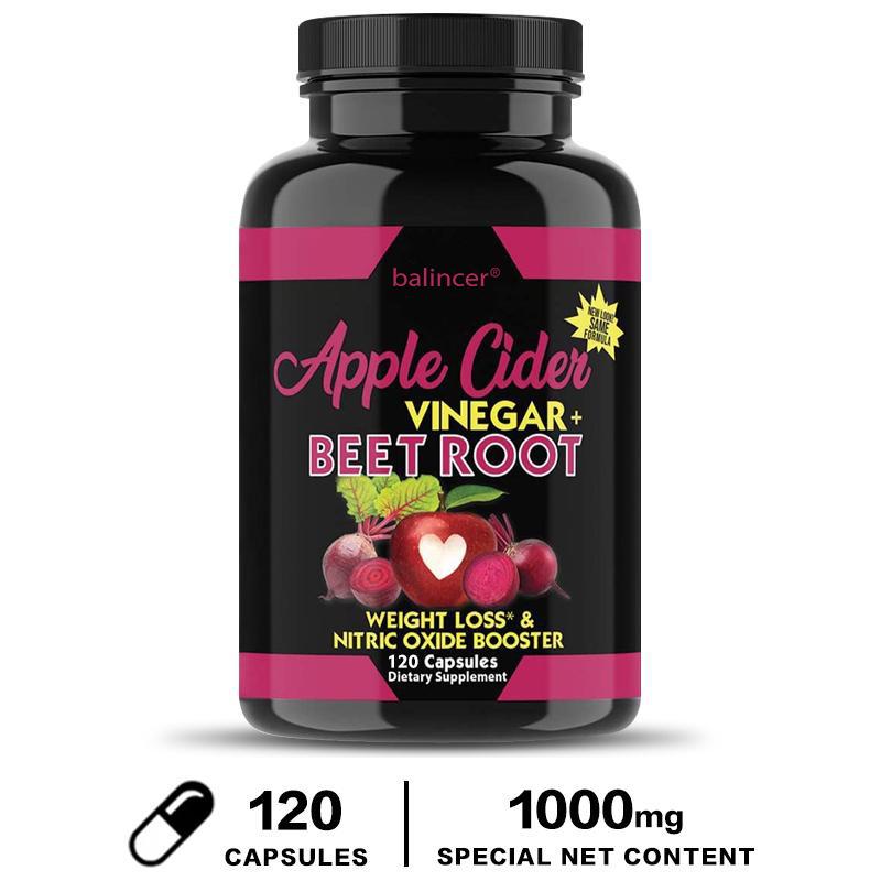 Apple Cider Vinegar Powder 500 Mg Dietary Supplement, With Beet Root Powder 500 Mg 120 Capsules