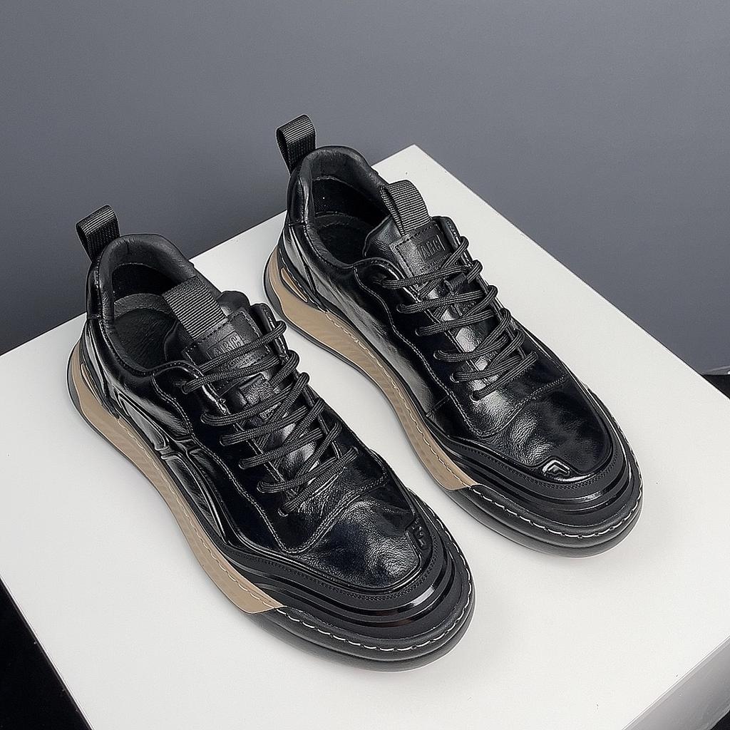 Men's Genuine Leather Casual Shoes Luxury Designer Non Slip Walking Shoes Breathable Outdoor Loafers Business Driving Sneakers