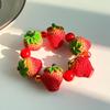 Colorful 3D Fruit Elastic Bangle Resin Exaggerated Bracelet Unique Beaded Bracelet  Women