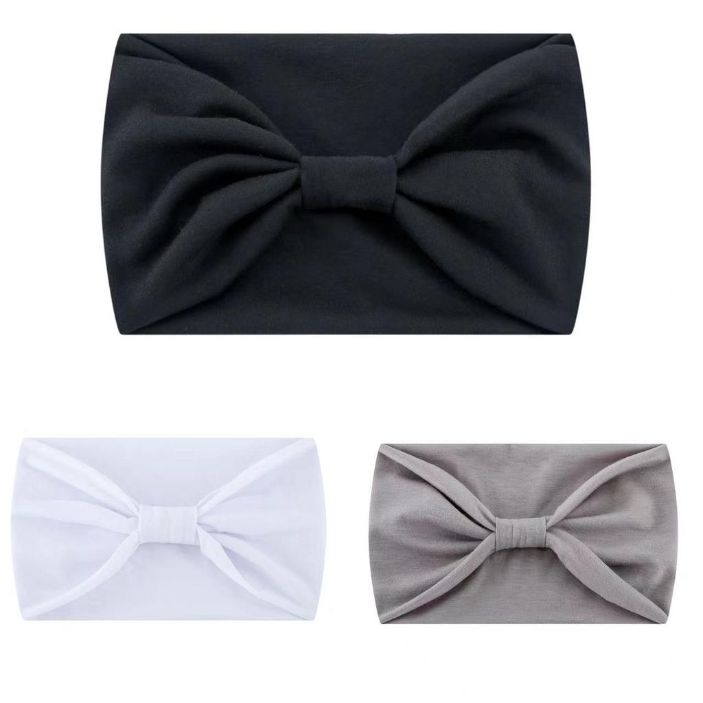 Solid Wide Headband Women Hair Accessories Bowknot Turbans Head Band Wash Face Make-up Sports Running Yoga Headbands