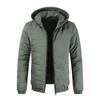 Mens Padded Down Jacket Coat Warm Zipper Hooded Thicken Coats Casual Solid Color Overcoat