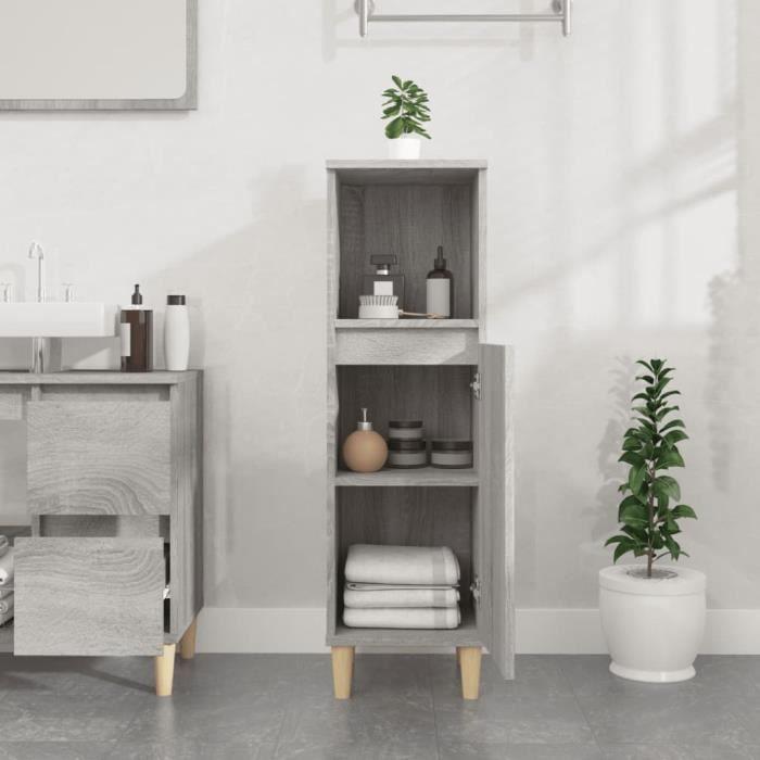 VidaXL Armoire salle de bain sonoma gris 30x30x100 cm 819810