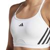 Adidas Aeroreact Training Light Support Three-Stripes Bra, Women's, IKV31, White/Black (IU1716), J/2XAB