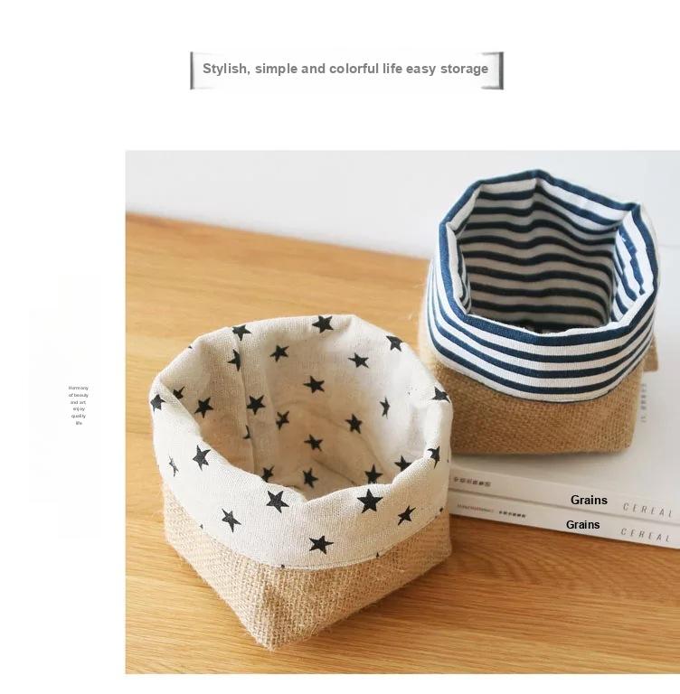 Cotton Linen Storage Hanging Bag - Over-the-Door Wall Desktop Organizer for Bathroom and Home