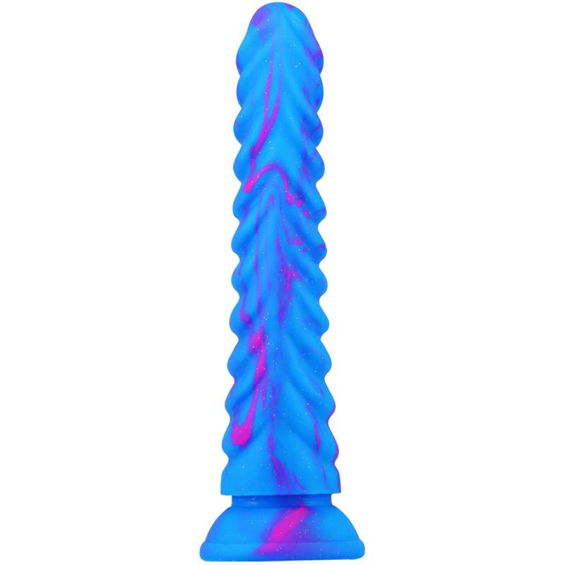 Dragon Scale Mixed Color Mini Simulation Penis Double Layer Liquid Silicone Giant Super Thick Female Sex Toys