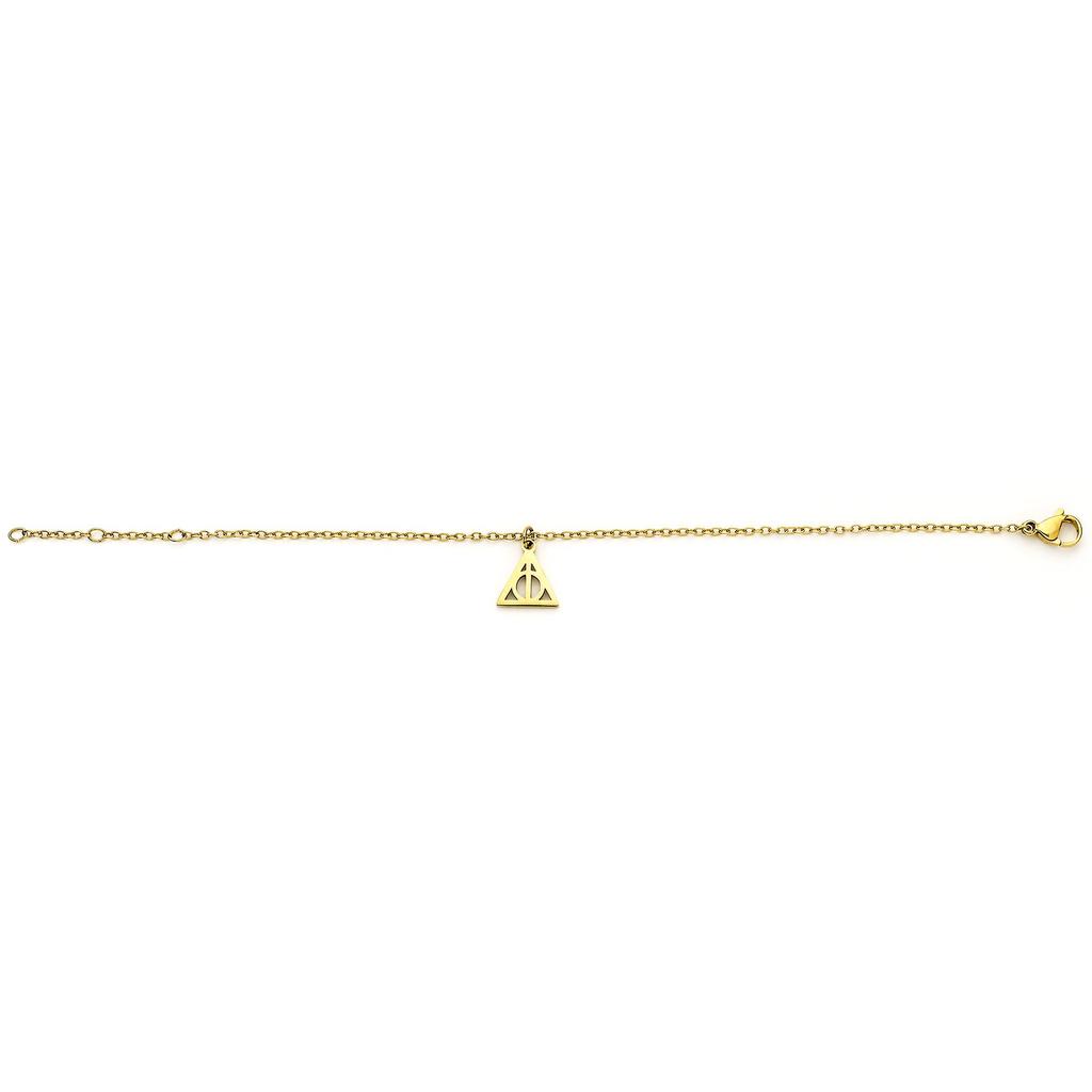 HARRY POTTER Deathly Hallows Stainless Steel Gold Chain Bracelet