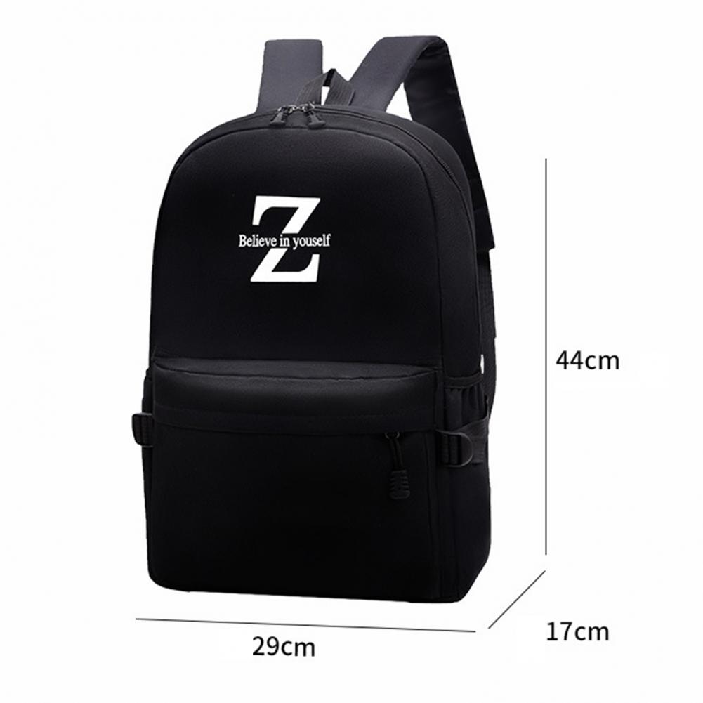 Kids Schoolbag Wide Padded Shoulder Straps Waterproof Scratch-resistant Large Capacity Letter Print Solid Color Backpack