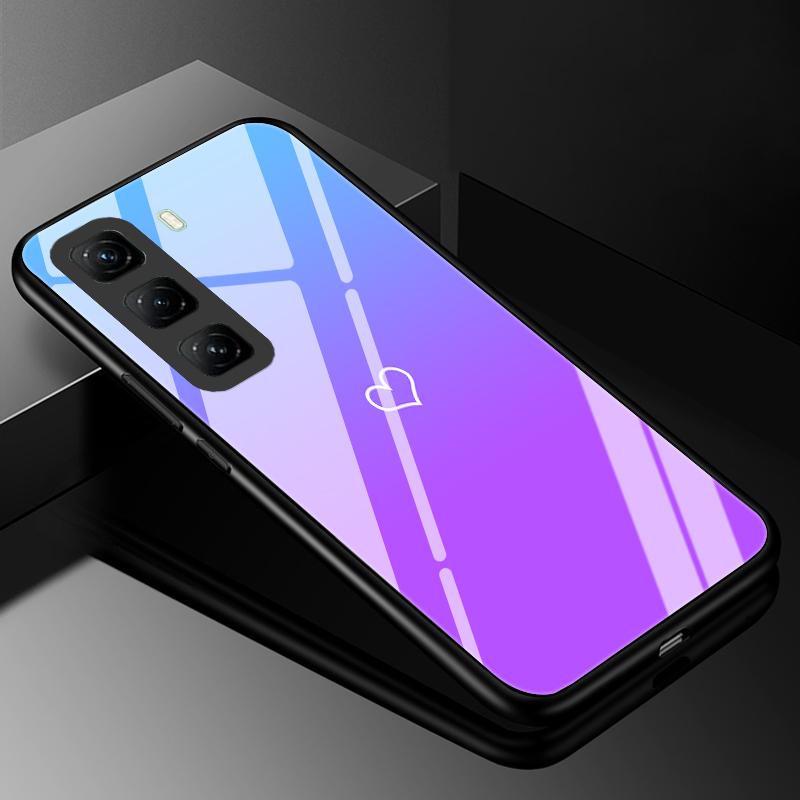 Tempered Glass Phone Case For Infinix Hot 50 Pro Plus Luxury Hard Back Bumper Cover for Infinix Hot50 Pro+ 4G Capa Hot 50i 50 5G