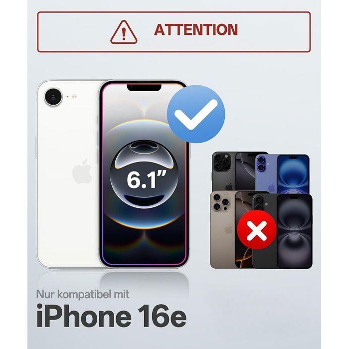 Coque de protection - BOOLING - pour iPhone 16e - Silicone Transparent - Support Rotatif - Antichoc
