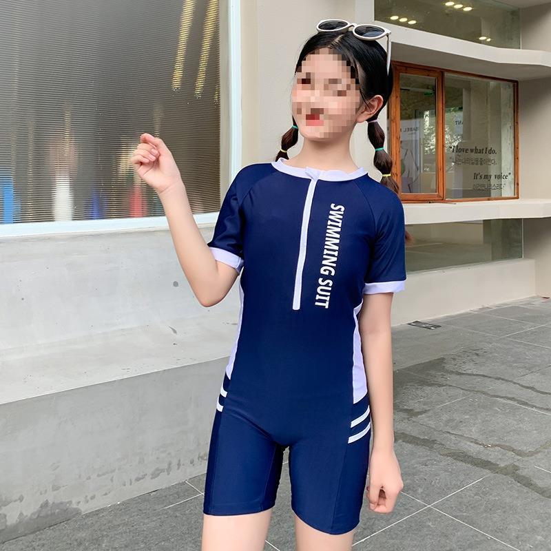 Girls' Quick-Dry Sunscreen One-Piece Swimsuit for Professional Training