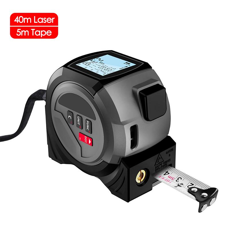 

3 IN 1 Laser Tape Measure Rangefinder 40m/60m Infrared Distance Meter 5m Measuring Tape Electronic Ruler with Large Display Tool