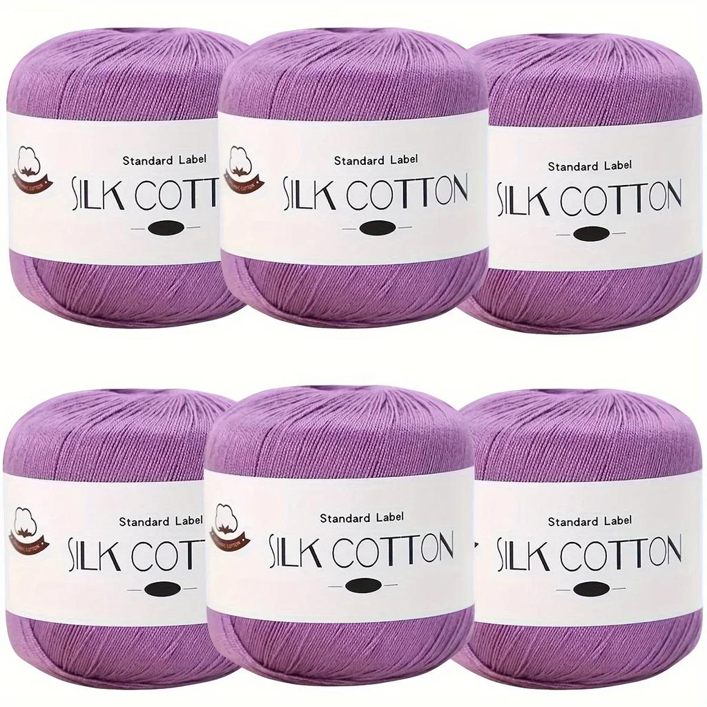 Silk Cotton Yarn - Fine Lace Thread for Crochet, Knitting Sweater,Shawls, Scarves, and DIY Crafts, Soft Durable Yarn 1.76oz/pc