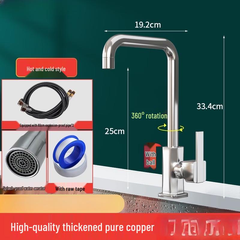 Kitchen Copper Hot & Cold Faucet