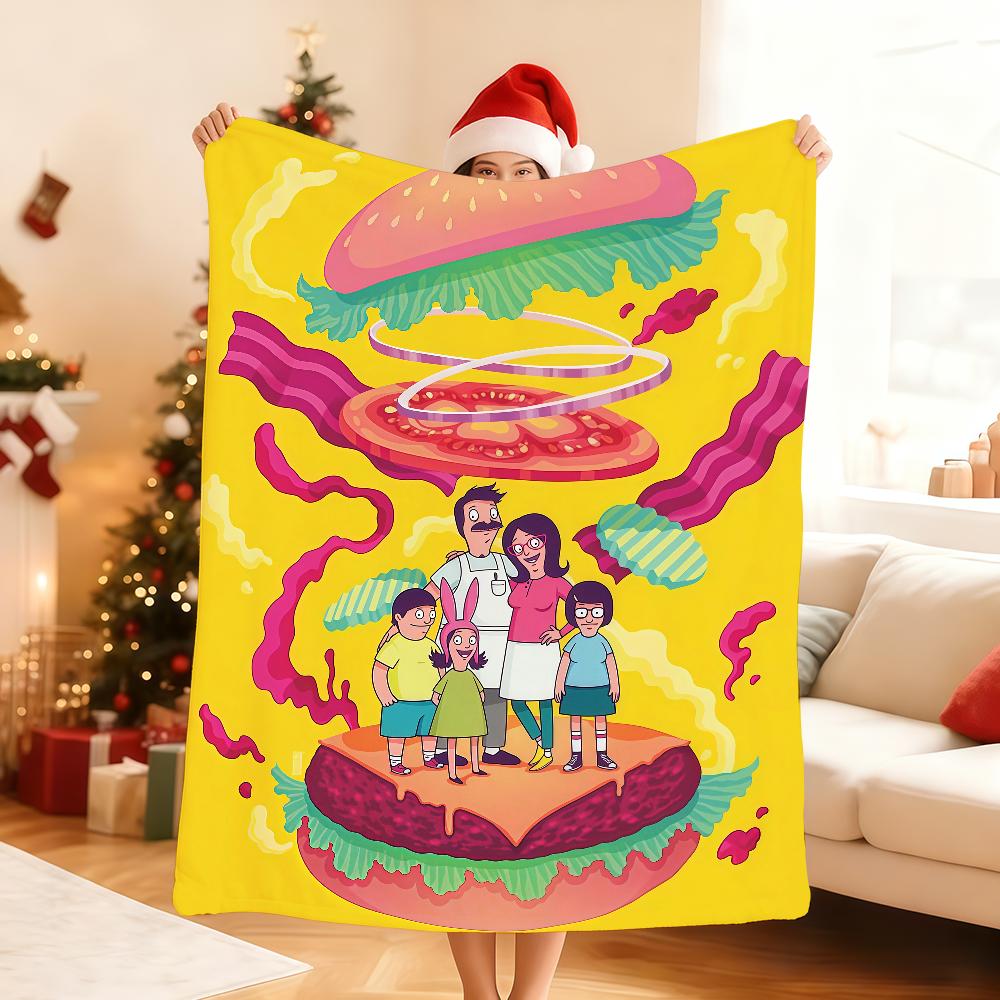 Classic Cartoon B Bobs B BurgersS Blanket Soft Throw Blanket for Home Bedroom Bed Sofa Picnic Travel Office Rest Blanket Gift 75X95CM
