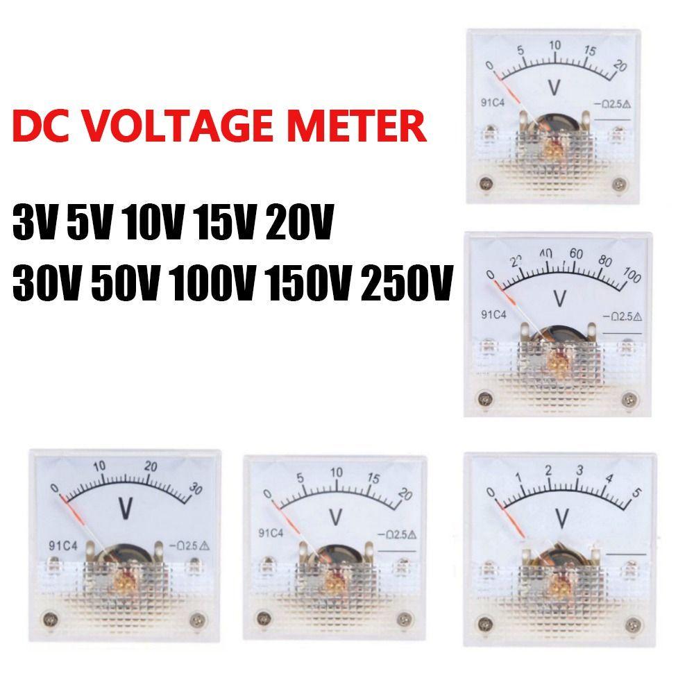 91L4 Pointer Type DC Voltmeter Square Analog Panel Voltage Gauge Voltage Meter  Generator