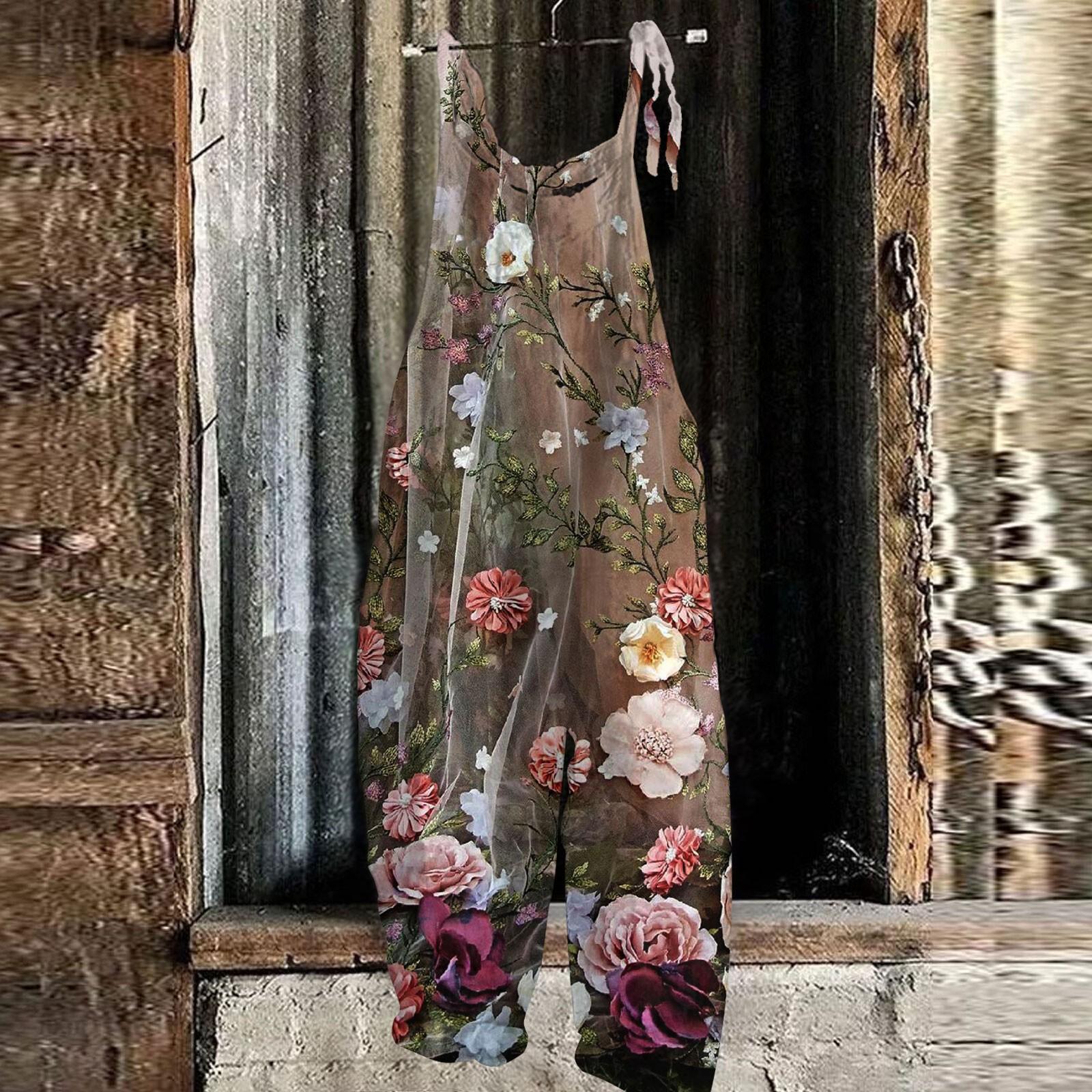 Женский комбинезон с цветочным принтом — фото 4