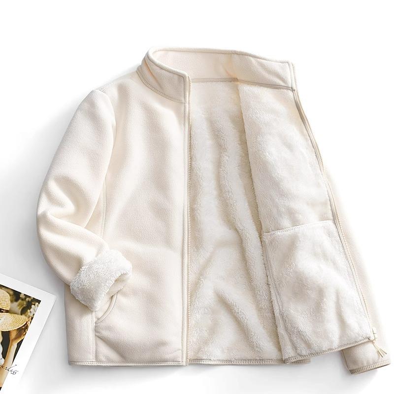 Boys and Women's Double-Sided Coral Fleece Jacket - Warm, Thickened Autumn/Winter Cardigan for Outdoor Use
