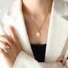Personalized Square Brand Triangular Pendant Necklace Inlaid With Zircon Geometric Ot Buckle Titanium Steel Plated 18K Gold Collarbone Chain