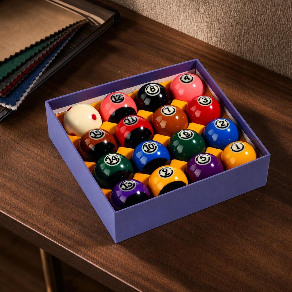 16 Pieces 16-Ball Pool Set Bright Colors Balls with Cue Ball Professional