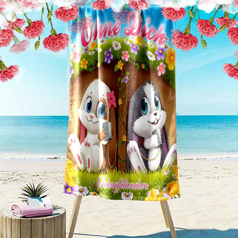 Schnuffel Print Beach Towel, Large Soft Quick Dry Towel for Beach Camping Swimming