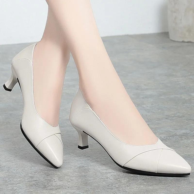 sapatos femininas women cute light weight black pointed toe slip on stiletto heel shoes for sexy party work ab478