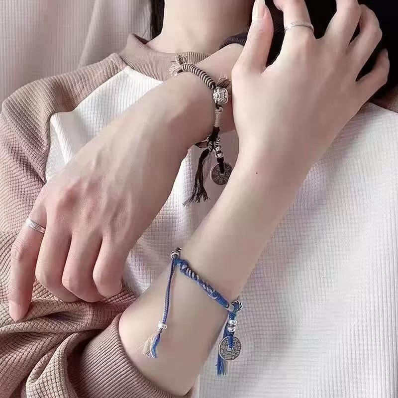 Chinese Southern Lion Coin Knit Bracelets Decorations Jewelry Gifts Fashion