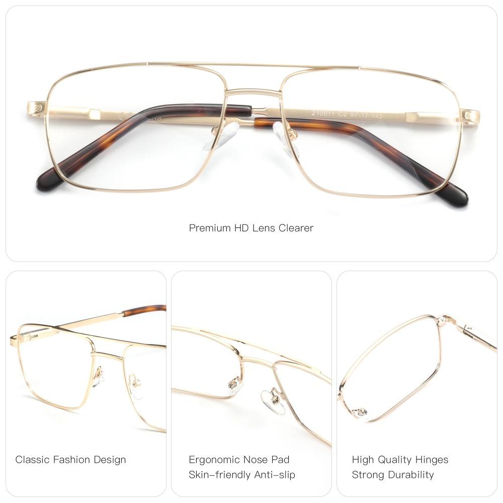ZENOTTIC (XL Size) Classic Aviator Progressive Prescription Glasses Pilot Myopia Eyewear Photochromic Optical Eyeglasses Men