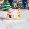 1Pc Diy Dollhouse Decoration Mini Luminous Resin Christmas Cute Bonfire Snowman Ornament Glow In The Dark Miniature Figure