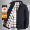 Men's 2025 Winter Lapel Cotton Jacket - Middle-aged & Elderly Business Casual Warmth