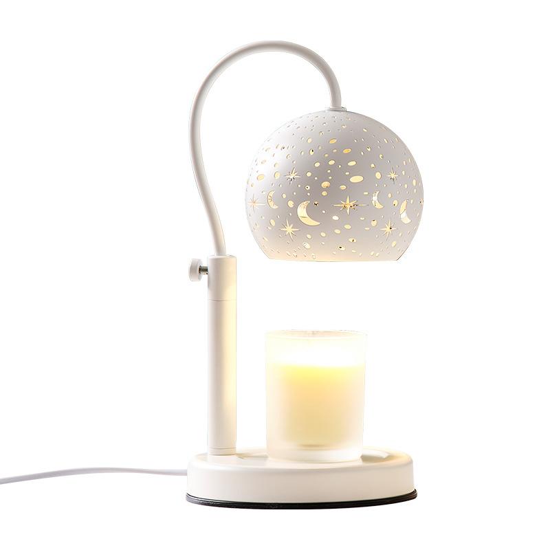 

Creative Wax Melting Aromatherapy Lamp Starry Lampshade Melting Candle Timed Switch Brightness Adjustable Bedside Atmosphere Dimming switch&UK plug