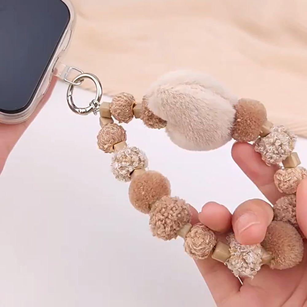 Colorful Loveheart Beaded Keychain Anti-Lost Loveheart Beaded Bracelet  Female Lady Girl