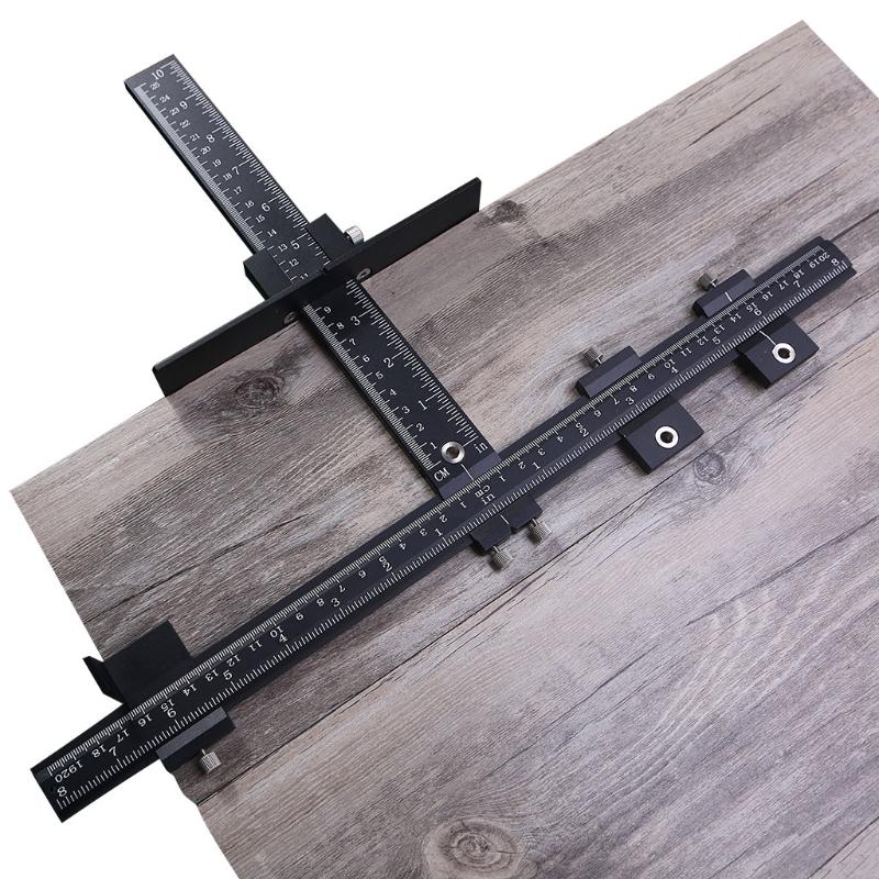 Cabinet Hardware Adjustable Punch Locator Woodworking Drilling Template Drill Guide for Installing Handle on Door Drawer