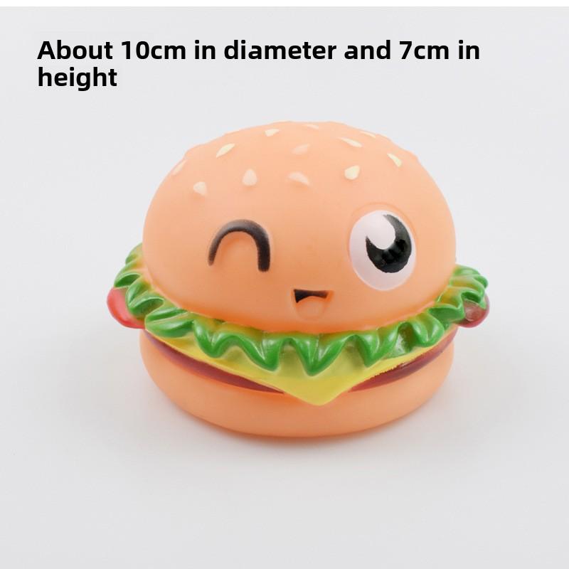 Rubber-coated Sound-producing Toy Hamburger Dog Teething and Cleaning Sound Hamburger Bag Pet Toy