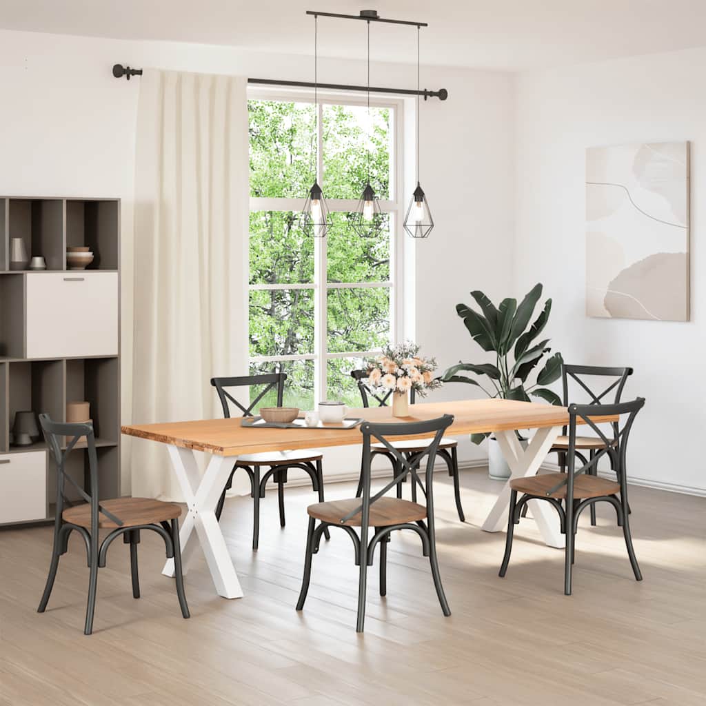 Vidaxl Dining Table Legs, 2 Pcs, White, 80X(72-73) Cm, Steel